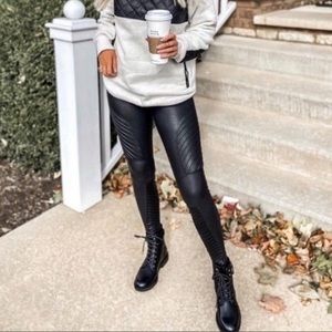 NEW Spanx faux leather Moto leggings Black Size Small